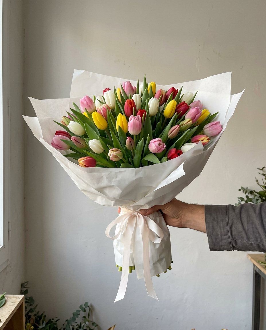 51 tulipanes: 51 tulipanes en un solo color o mezcla