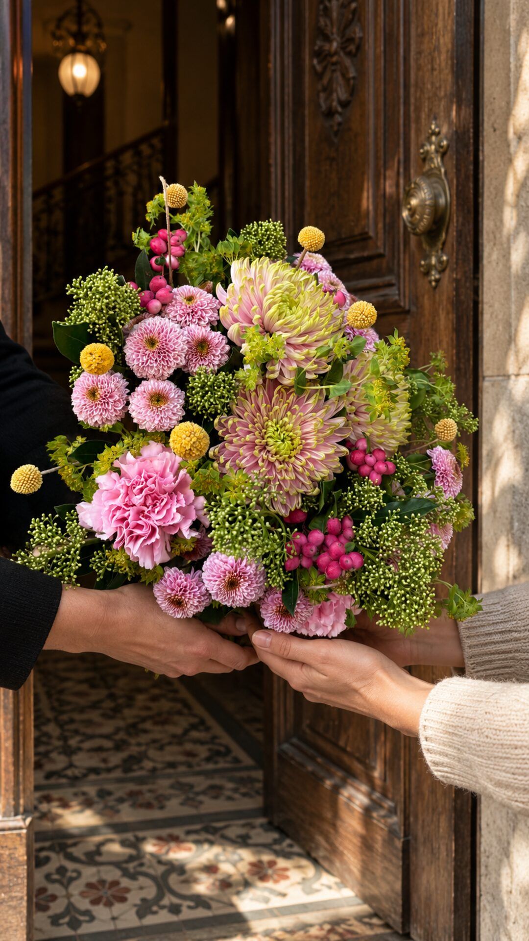 Entrega de flores a una empresa